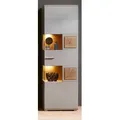 Innostyle Fun Plus II Vitrine inkl. LED-Beleuchtung Basalt/Eiche Altholz Grau/Braun - Braun
