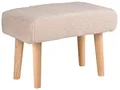 Beliani Hocker mit Holzbeinen Bouclé beige rechteckig Schemel Sitzhocker Modern Takoma