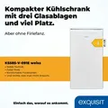 Exquisit Vollraumkühlschrank 75 Liter, Freistehend, Kühlschrank klein und kompakt, 45cm Breit, LED-Innenbeleuchtung, KS585-V-091E weiss