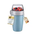 Westmark Müslibecher – praktischer Joghurtbecher to go, Becher ideal für Müsli, Suppe, Porridge oder Joghurt, Mikrowellen- und Tiefkühler-geeignet – 700 ml, BPA-frei, Blau