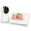 Alecto DVM-275 Digitale Babyphone, mit steuerbarer Kamera, hohe Reichweite von bis zu 300 Meter, 12.7 cm, Weiß