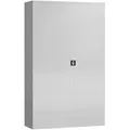 Metallschrank abschließbar Flügeltürenschrank, 1945 x 1200 x 600 mm signalweiß X-530387