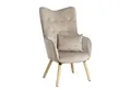 ESTEXO Sessel Fernsehsessel Relaxsessel mit Kissen Stoff Polsterstuhl Beige/Grau S