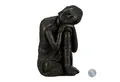 relaxdays Buddhafigur Buddha Figur geneigter Kopf 60 cm, Dunkelgrau