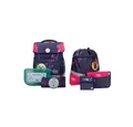 SCHOOL-MOOD® Schulrucksack Champion (Set, 7-tlg., mit Turnbeutel, Etui, Schlamperrolle, Brustbeutel, Brotdose, Patchies), 21 Liter, für Grundschule