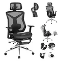 MARK ADLER Expert 5.7 | Ergonomischer Bürostuhl mit Lendenstütze & Verstellbarer Kopfstütze | 3D-Armlehnen | Slide-Technologie | Mesh-Bezug | ausziehbare Fußstütze | Home Office & Büro