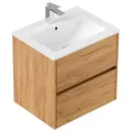 POSSEIK Waschbecken mit Unterschrank LIMES 60 eiche gold 60,0 x 46,5 x 58,5 cm