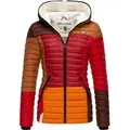 Navahoo Steppjacke Multikulti stylische Colorblocking Übergangsjacke m. Kapuze braun|bunt S (36)