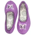 Beck Schläppchen Schmetterling Gymnastikschuh (Trendfarbe lila) Schmetterling mit Pailetten) mit rutschfester Gummi-Laufsohle lila 26 EU