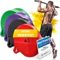 Fitnessband Pull Up Resistance Band, Klimmzughilfe + Trainings-eBook - DAS Klimmzug Widerstandsband | Home Gym Equipment: Sportband Pullup Dip Bar Klimmzugband, Calisthenics Bodybuilding Trainingsband