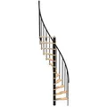 Minka Spindeltreppe Suono Smart 38 - 305,5cm Geschosshöhe Buche Schwarz für 120x68cm Deckenöffnung