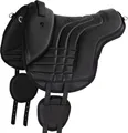 Equinate Reitpad Stella aus verziertem Kunstleder Pony Schwarz