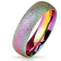 BUNGSA Fingerring Ring Regenbogen sand-gestrahlt Bunt aus Edelstahl Unisex (Ring, 1-tlg), Damen Herren bunt 62 (19.7)
