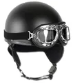 Helm Halbschale schwarz mit Brille, Helm, Bike, Schutzhelm         -NEU-