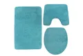 NYVI Badematte Badematten Set 3 teilig NYVISpa Lasalle Badezimmerteppich Set, Höhe 20 mm, Polyester, Badematte 50x80 + WC Vorleger mit Ausschnitt 45x50 + WC Deckelbezug
