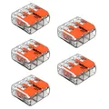 5x WAGO 3-Leiter-Klemme 4 mm² Verbindungsklemme Klemme mit Hebel 221-413