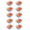 10x WAGO 3-Leiter-Klemme 4 mm² Verbindungsklemme Klemme mit Hebel 221-413