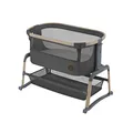 Maxi-Cosi Iora Air Beistellbett Baby, Co-Sleeper mit Allround-Netzgewebe, 0–6 Monate (9 kg), Schaukelmodus, 4 Neigungs- & 5 Höhenstufen, Leichtes Schieben, Leicht zu Tragen, 2 Räder, Beyond Graphite