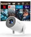 Magcubic Mini Beamer 4K Unterstützt Android 14, Smart Projector 5G WiFi 6 BT 5.4, Mini Projektor Full HD 1080P Unterstützt 200ANSI 8000L Auto Horizontal Trapezoid Correction (weiß)
