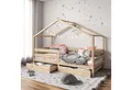 IDIMEX Hausbett ENA, Hausbett Montessori 90 x 200 Bett Rausfallschutz Kiefer Schubladen Kin