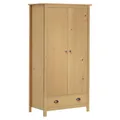 vidaXL Kiefernholz Massiv Kleiderschrank mit 2 Türen 1 Schublade Garderobenschrank Holzschrank Schrank Schlafzimmerschrank 89x50x170cm