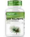 Saw Palmetto Extrakt - 180 Kapseln mit 500 mg Extrakt - Premium: 5% Phytosterole = 25 mg - Hochdosiertes Sägepalmextrakt - Ohne unerwünschte Zusätze - Vegan