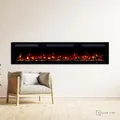 Glow Fire Elektrokamin 'Inside 152' | LED Wandkamin in schwarz mit Heizung (1800 W) | HxBxT: 35x152x12cm