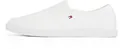 TOMMY HILFIGER Damen Slipper Sneaker Canvas Slip-On ohne Schnüren, Weiß (White), 37