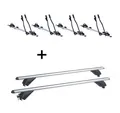 VDP Dachträger, 4xFahrradträger SAGITTAR + Alu Dachträger RB003 kompatibel mit Opel Astra H Kombi (5Türer) 2007-2011