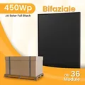 JA Solar 450Wp Full Black Paneel Bifaziale N-Doppelglas-Monomodul Solarmodul - 36 Stücke / Standardversand