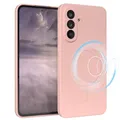 Silikonhülle magnetisch für Samsung Galaxy A56 Magnet Handyhülle TPU Bumper Rosa