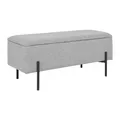 House Nordic WATFORD Sitzbank Polsterbank mit Stauraum Hellgrau Stoff 95 x 37 cm