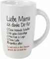 1x Kaffeebecher Teetasse Kaffeetasse Tasse " Liebe Mama - ich danke dir ..."