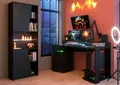 Gamertisch Parisot mit Regal Schreibtisch PC-Tisch LED-Beleuchtung Farbwechsel