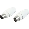 Schwaiger Koaxial Stecker Set Kst1121 532 Weiß, 1x Koax Stecker + 1x Koax Buchse F-stecker