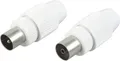 Schwaiger Koaxial Stecker Set KST1121 532 weiß, 1x Koax Stecker + 1x Koax Buchse
