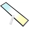 Luxula LED-Panel LX-8020-CCT, schwarz, 80 x 20 cm, 40 W / 4400 lm, mit Fernbedienung, Aufputz, warm- bis kaltweiß