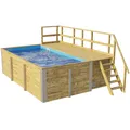 Weka Massivholzpool 595 Gr.1 Technikraum/Sonnendeck 490 x 309 x 203 cm Blau