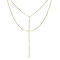 Happiness Boutique Damen Mehrreihige Kette Goldfarbe | Filigrane Y Kette Edelstahlschmuck