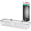 tesa ALUXX Duschkorb ohne Bohren, extra breit (45cm), Aluminium, verchromt, rostfrei, inkl. Klebelösung, 125 mm x 450 mm x 92 mm