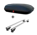 Dachbox CA320L carbonl.+Alu Relingträger VDP004L für  Skoda Roomster 00-05