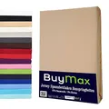 Buymax Wasserbett Spannbettlaken Stretch 140x200-160x220 cm für Wasserbetten und Boxspringbetten Bettbezug für Matratzen bis 35 cm Matratzenhöhe, Beige Sand