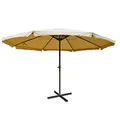Mendler Sonnenschirm Meran Pro, Gastronomie Marktschirm mit Volant Ø 5m Polyester/Alu 28kg ohne Ständer - creme