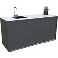 Modante Outdoorküche, Anthrazit, Metall, Stein, einzeln stellbar, 180x92x63 cm, CE, Gartenmöbel, Outdoor-Küchen