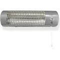 Nedis HTBA10GY, Wandmontierter Terrassenheizer, Grau, Metall, 1200 W, 12 m2, IPX4 - Grau