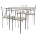 ML-Design Esstisch mit 4 Stühlen, Eiche hell, Essgruppe Set 5-TLG für 4 Personen, Holz, Esszimmerstühle mit Metallbeinen, Küchentisch Set, Esszimmergarnitur, Sitzgruppe für Esszimmer Wohnzimmer Küche