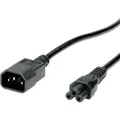 VALUE Netzkabel IEC320/C14 Stecker - C5 Buchse, schwarz, 1,8 m