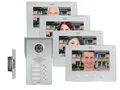 Mehrfamilienhaus Video Türgegensprechanlage mit Kamera, Türöffner & 4x Monitor