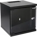 HMF Netzwerkschrank 63406-02, 10 Zoll, 6HE Wandgehäuse, 31,2 x 32,7 x 30 cm, schwarz