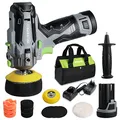 WORKPRO Mini Poliermaschine, 12V Akku Poliermaschine, Auto Poliermaschine Polierer 7500RPM, 2 x 2,0Ah Batterien, 1 Stunde Schnellladung, 75mm Polierschwamm + Wollscheibe, für Auto, Möbeln, Metall